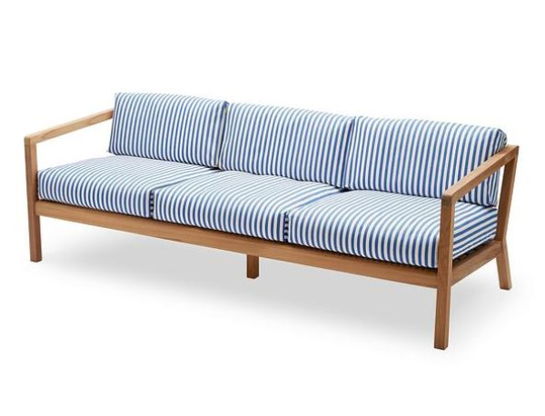 Skagerak Virkelyst Outdoor 3er Sofa Sea Blue Stripe